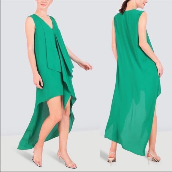 BCBGMAXAZRIA Tara Sleeveless Midi Dress Green XS - Picture 3 of 6